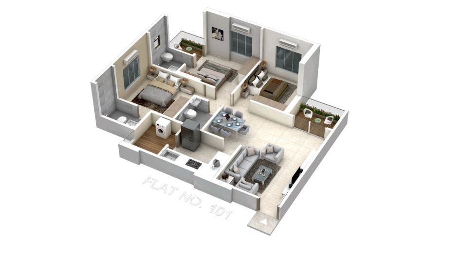 Yashodhan-Premier-Floor-Plam-3 BHK-Type-1